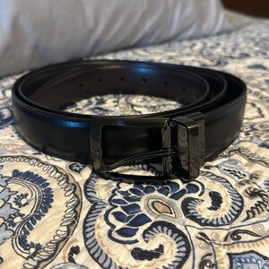 Synthetic leather black and brown reversible belt
